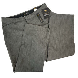 Lee Women Trouser Pants size 18 Short Regular Black Fit Mid Rise Flex Motion